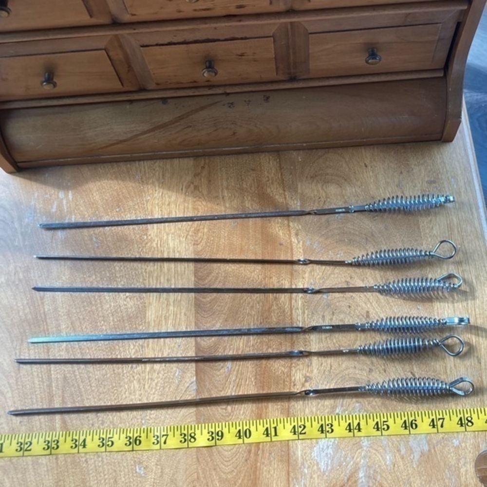 🗡️6 KABOB METAL SKEWERS FOR THE GRILL STAINLESS STEEL